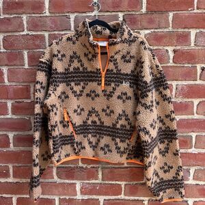 Kith Women Reggie Jacquard Sherpa Quarter Zip 'Loft' LARGE NEW